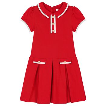 Girls Red Polo Dress