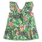 Younger Girls Green Floral Dress, 1, hi-res