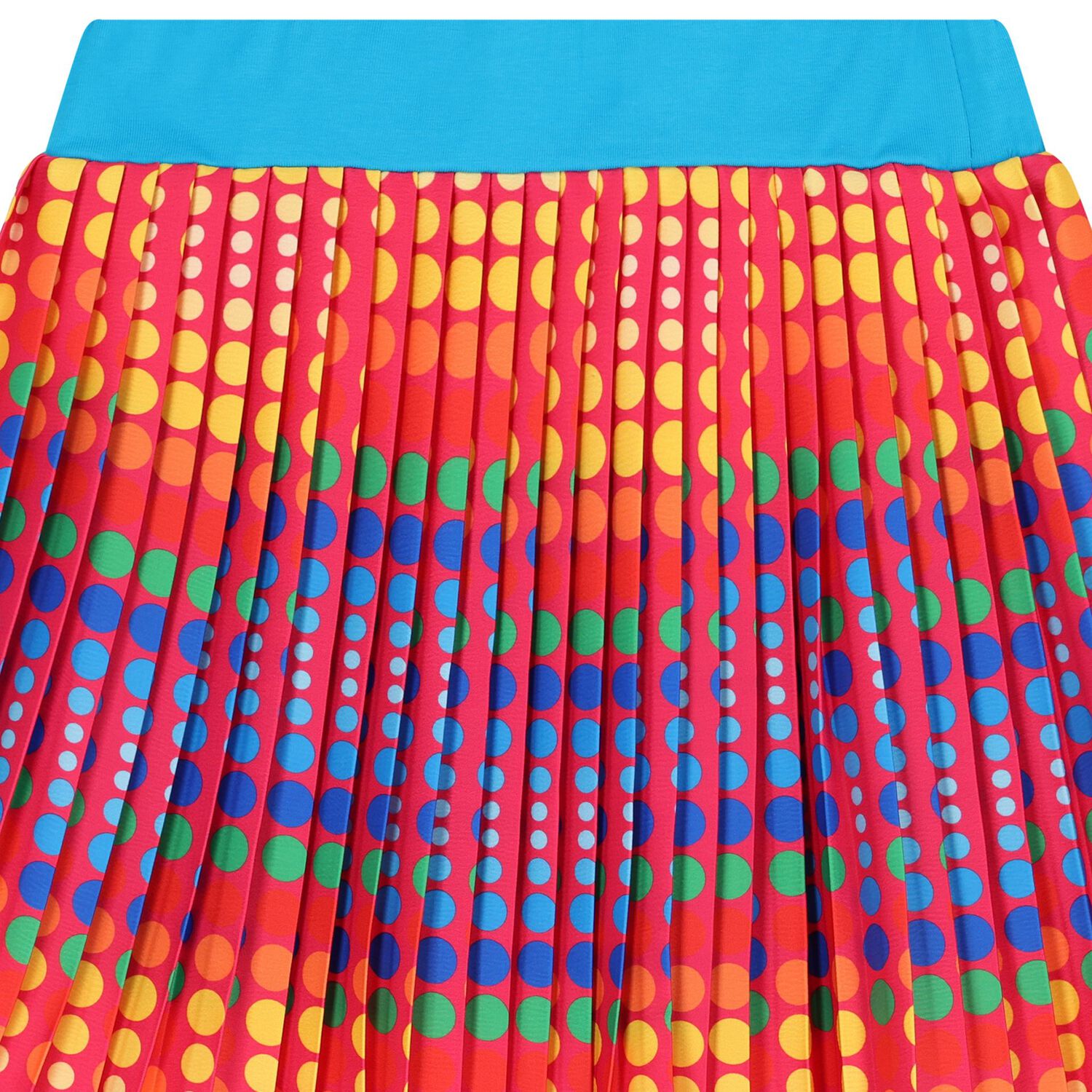 Girls Pink Pleated Dots Skirt, 1, hi-res