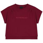 Girls Burgundy Logo T-Shirt, 1, hi-res