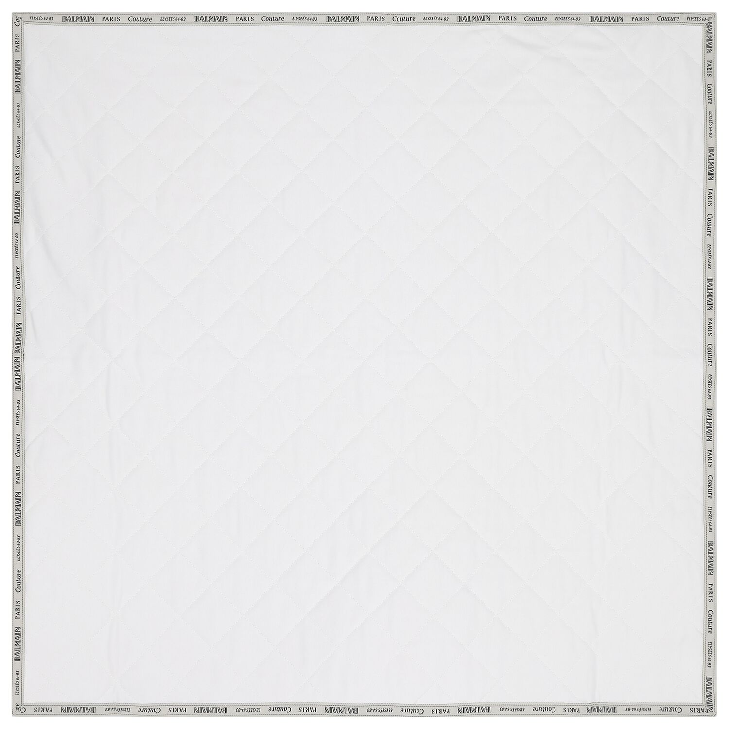 White Logo Quilted Baby Blanket, 1, hi-res