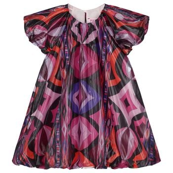 Girls Black & Pink Vortice Dress