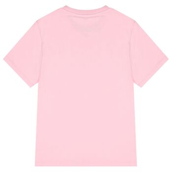 Girls Pink Embellished Logo T-Shirt