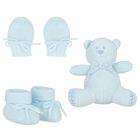 Baby Boys Blue Mittens & Booties Gift Set, 4, hi-res