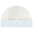 Baby Boys Blue & Ivory Logo Hat, 2, hi-res