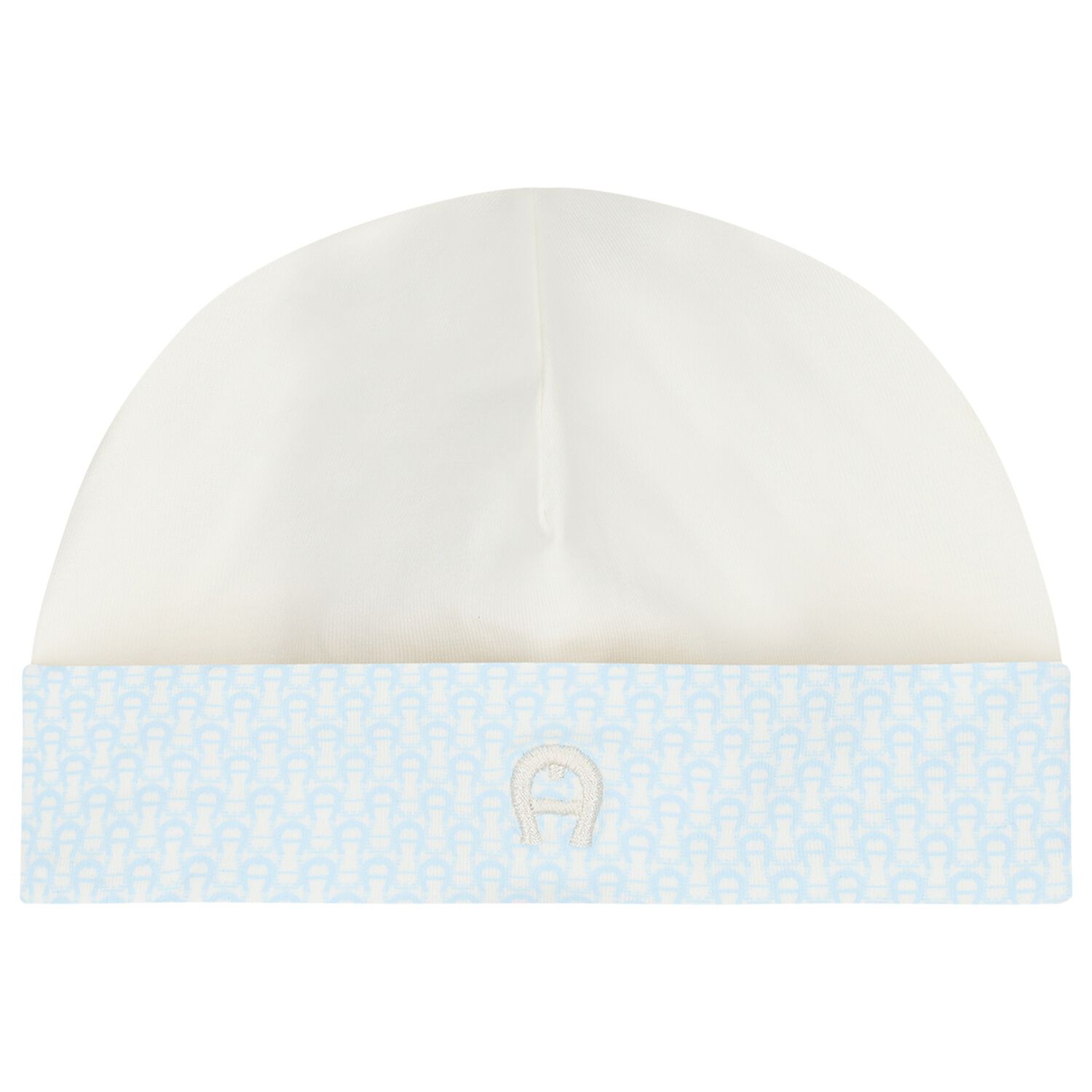 Baby Boys Blue & Ivory Logo Hat, 2, hi-res