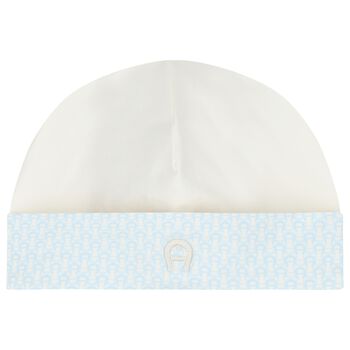 Baby Boys Blue & Ivory Logo Hat