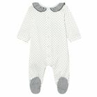 Girls Ivory Cotton Bunny Babygrow, 2, hi-res