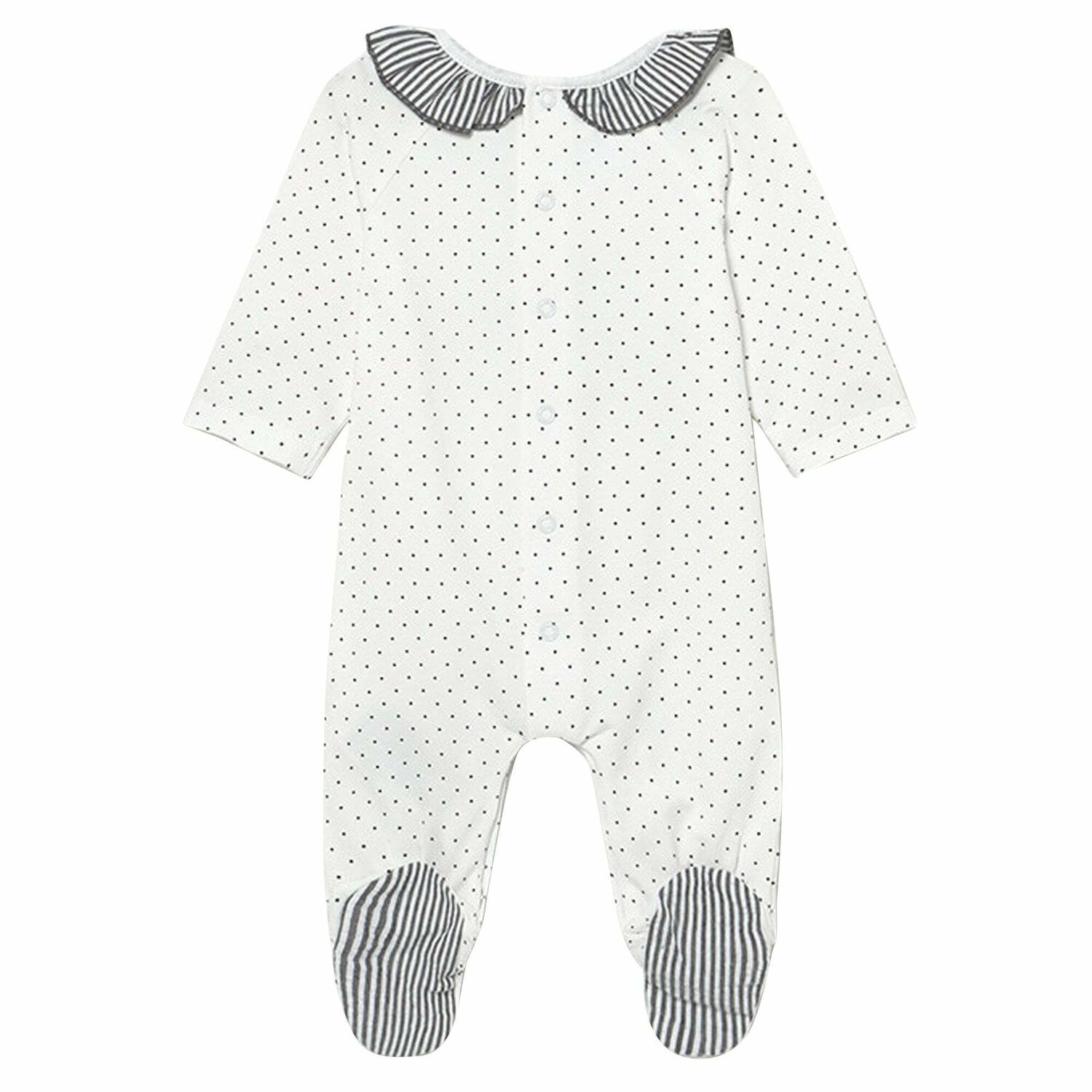 Girls Ivory Cotton Bunny Babygrow, 2, hi-res