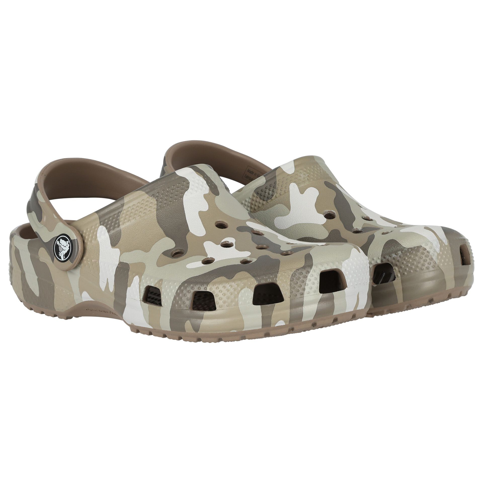 Crocs Black Grey Classic Camo Clogs Sandals Junior Couture