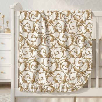 White & Gold Allure Baby Blanket