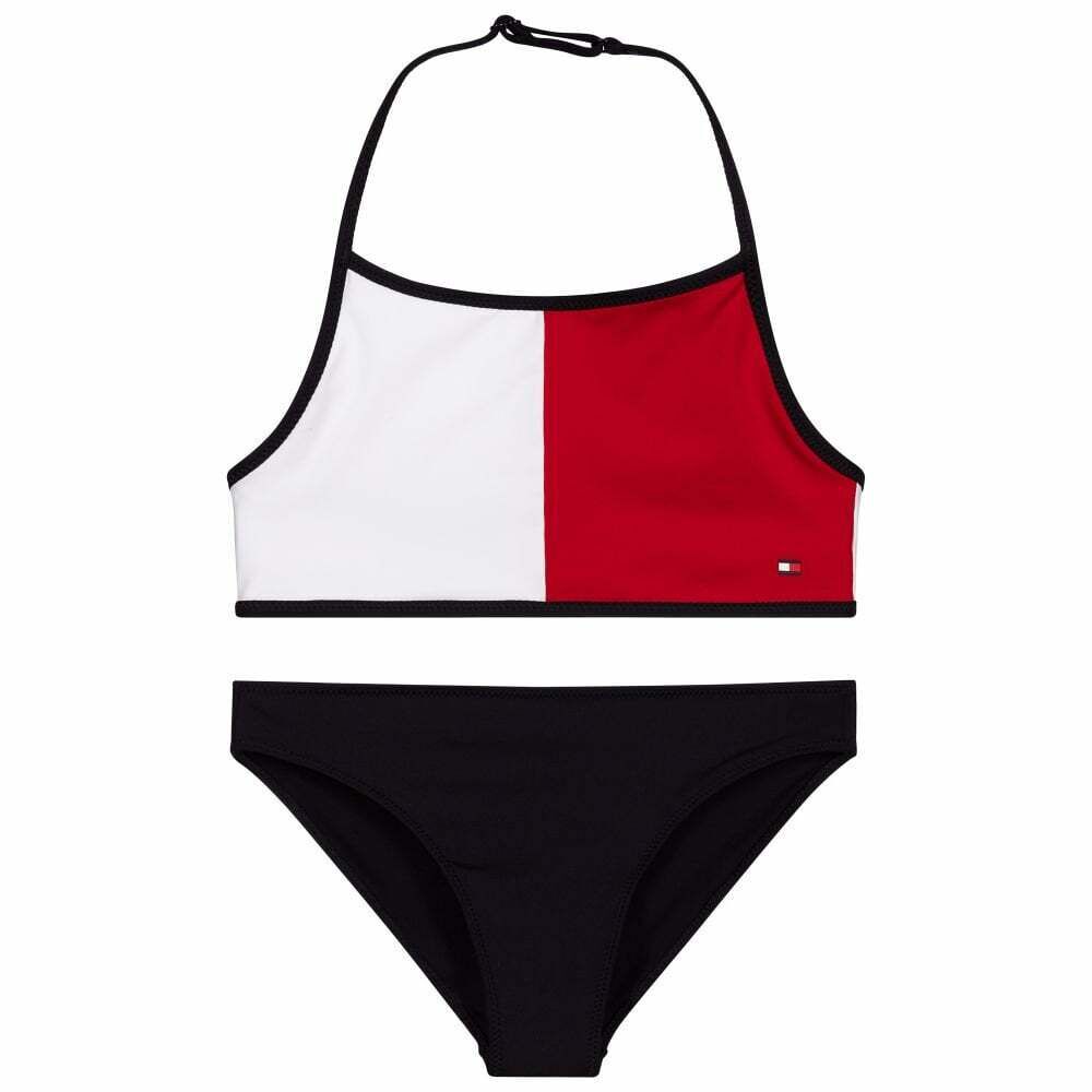 Tommy Hilfiger Girls Red White Navy Bikini Junior Couture USA