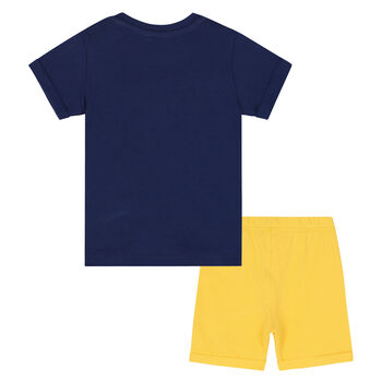 Boys Blue & Yellow Shorts Set