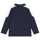 Boys Navy Blue & White Logo Polo Shirt, 1, hi-res
