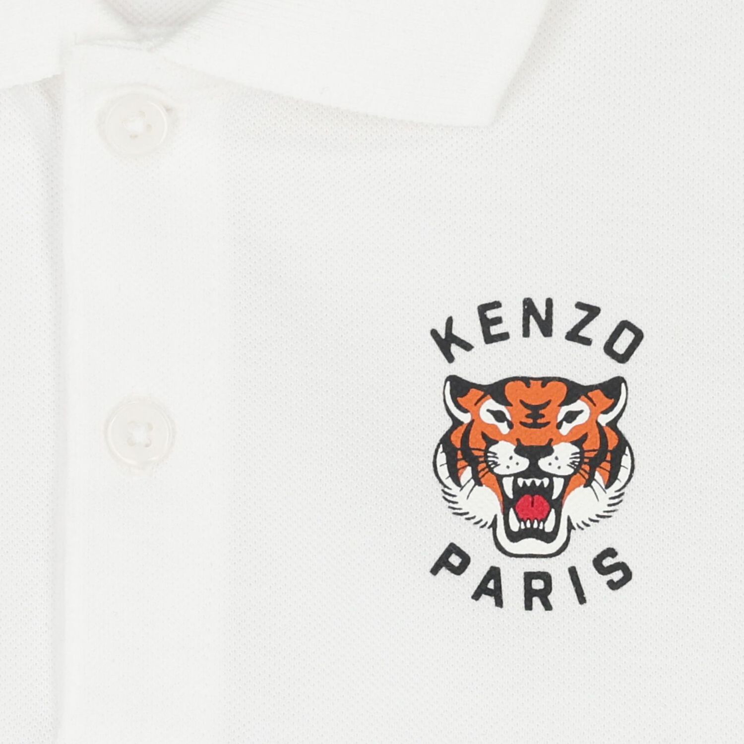 Boys White Tiger Logo Polo Shirt, 1, hi-res