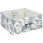 Ivory & Navy Blue Toile De Jouy Baby Accessory Basket, 1, hi-res