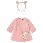 Baby Girls Pink Teddy Bear Dress Set, 1, hi-res