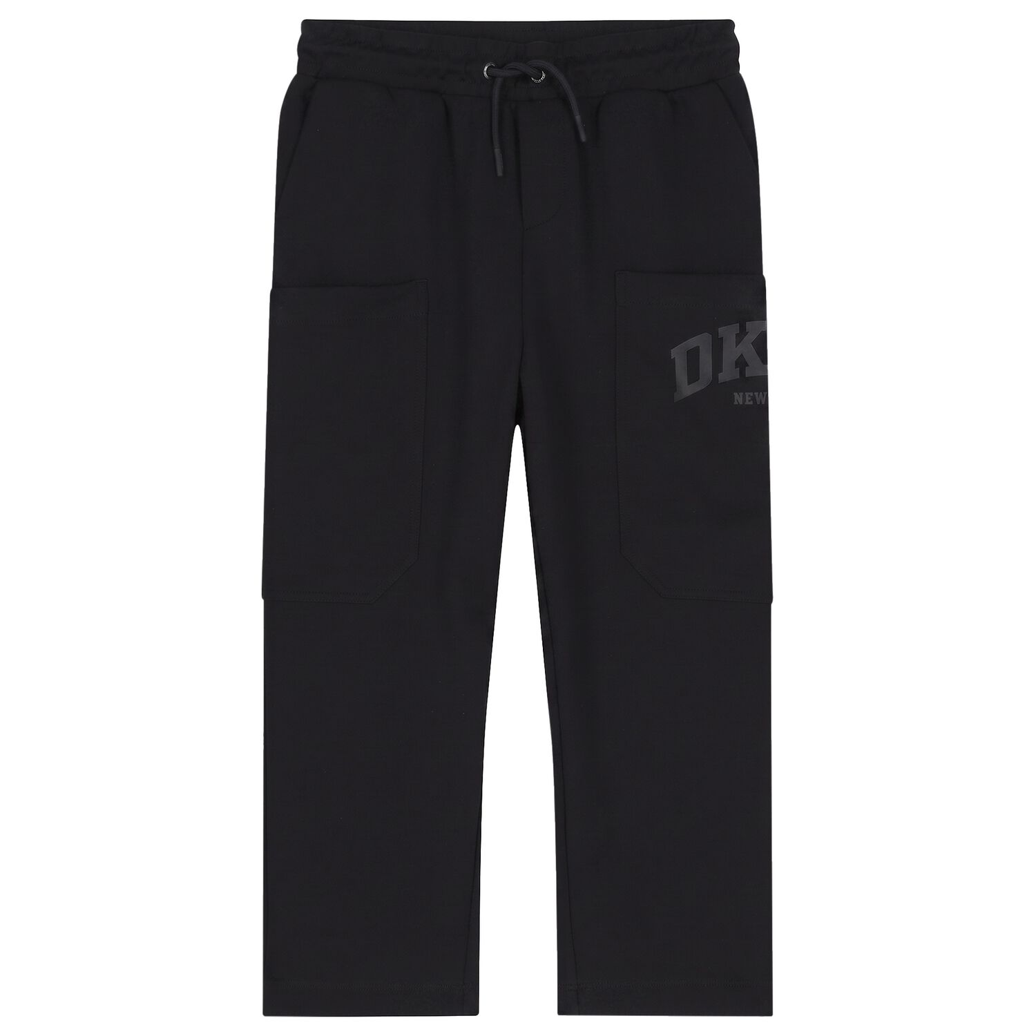 Boys Black Logo Trousers, 1, hi-res