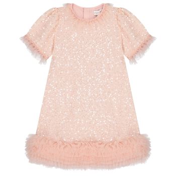 Girls Pink Embellished Dress