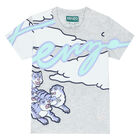 تيشيرت الشعار باللون الرمادي للأولاد, 1, hi-res