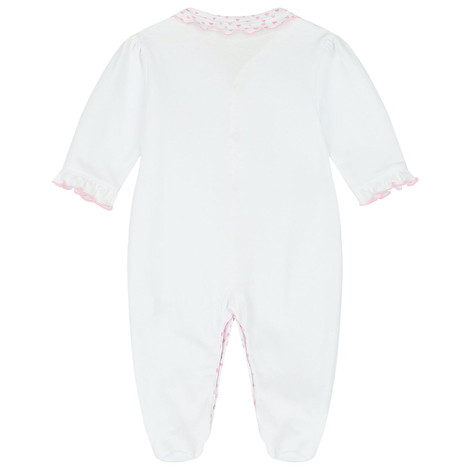 Baby Girls White Ruffled Babygrow, 1, hi-res image number null