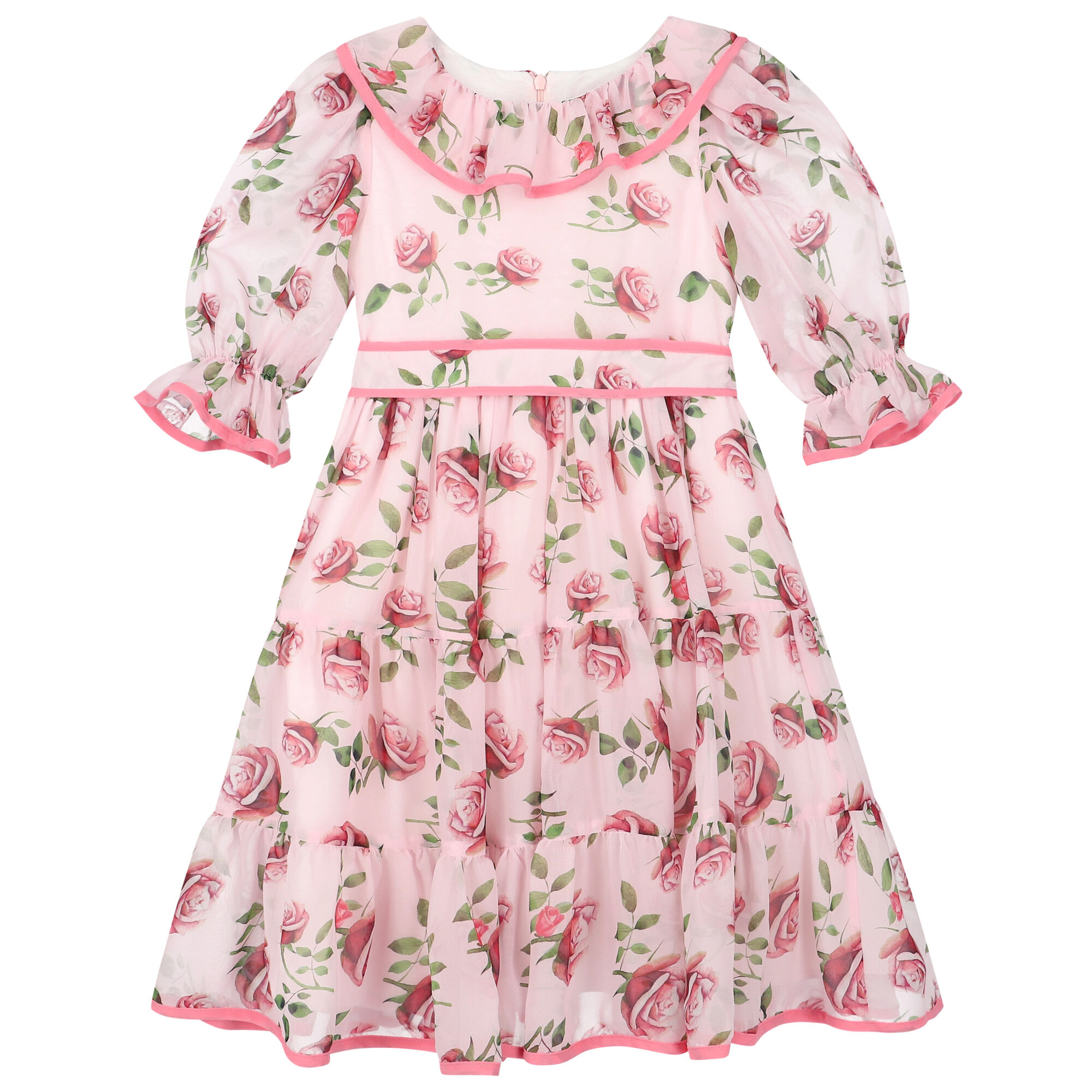 Girls pink floral sales dress
