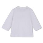 Younger Boys Mini Me White Logo Long Sleeve Top, 2, hi-res