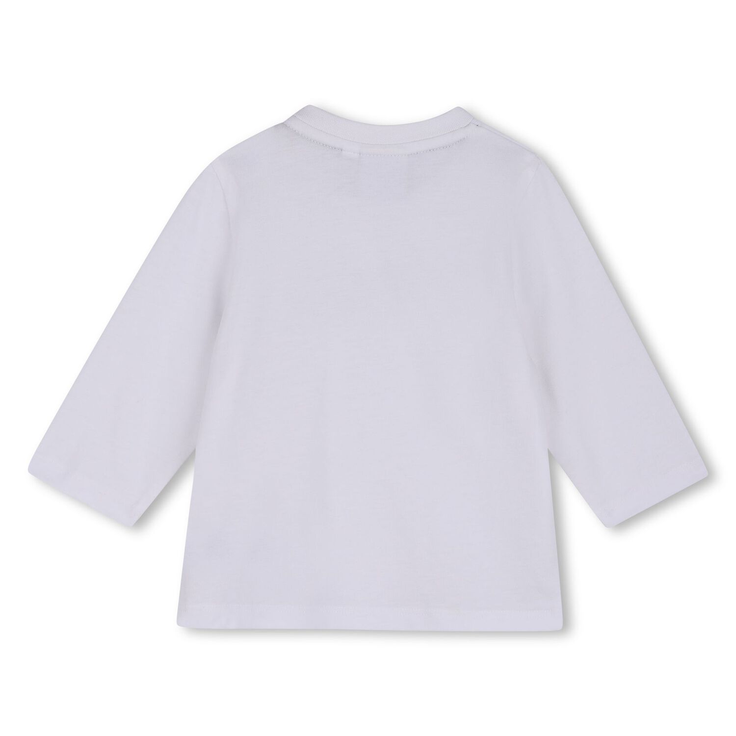 Younger Boys Mini Me White Logo Long Sleeve Top, 2, hi-res