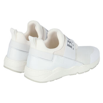 Boys White Logo Trainers