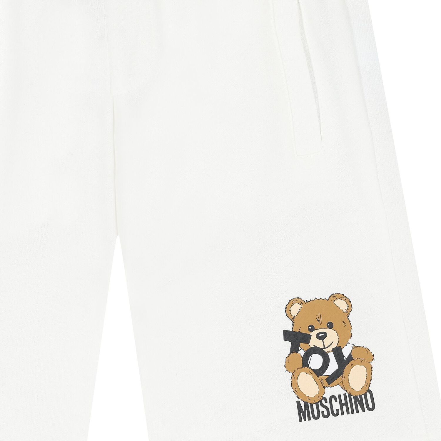 Boys White Teddy Bear Logo Shorts, 1, hi-res image number null