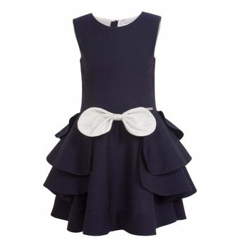 Girls Navy Sleeveless Dress