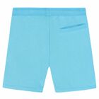 Boys Blue Logo Shorts, 1, hi-res