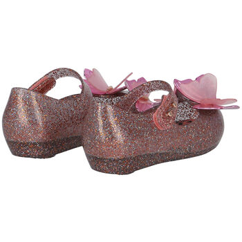 Younger Girls Pink Butterfly Jelly Shoes