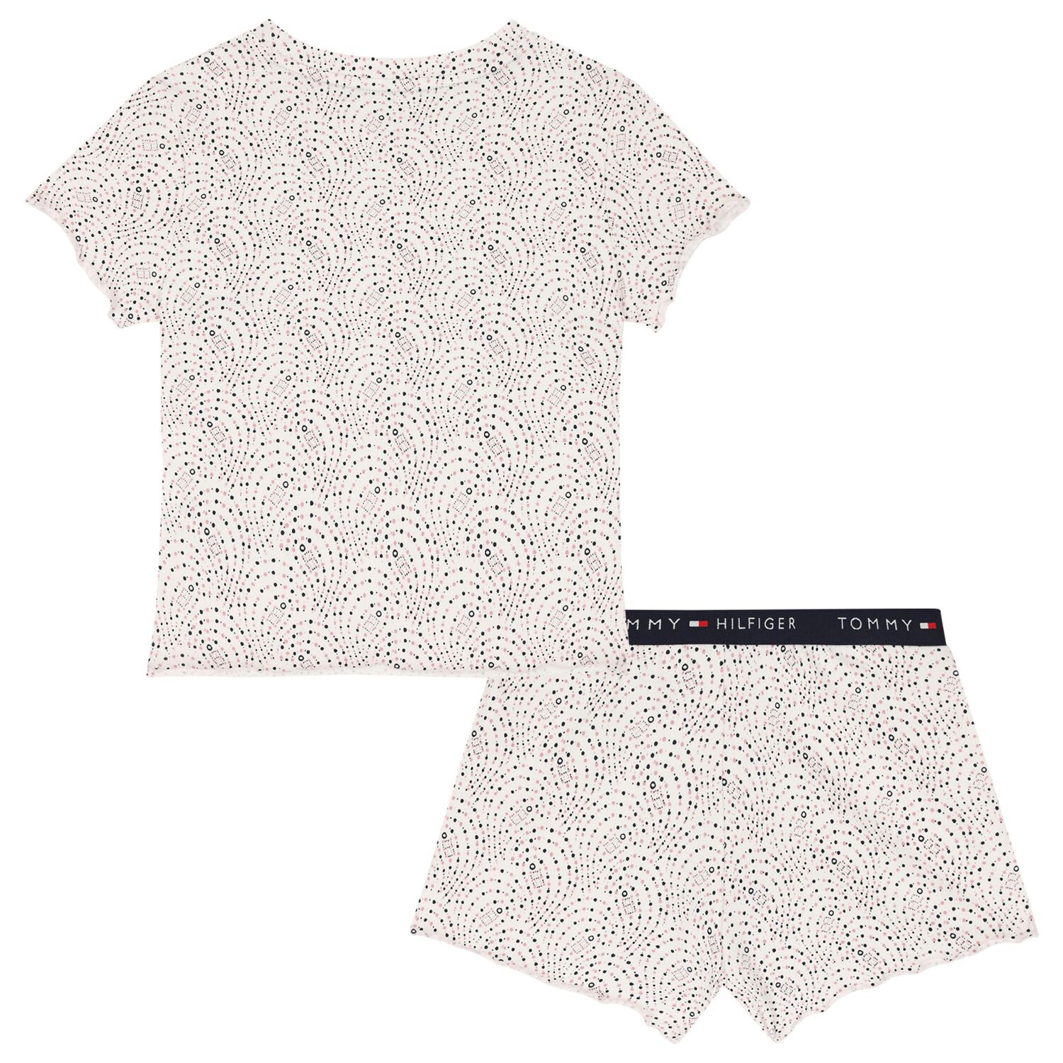 Girls Ivory & Pink Logo Pyjamas, 1, hi-res image number null