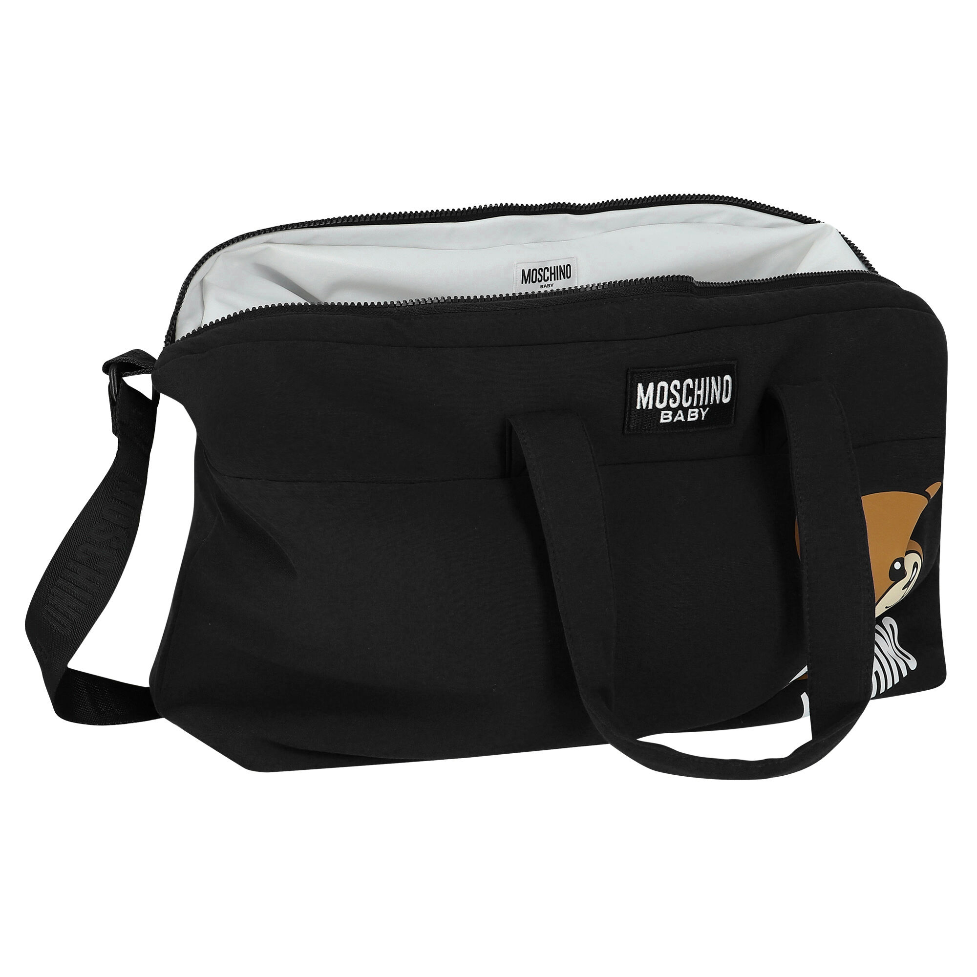 Moschino Grey Teddy Bear Logo Baby Changing Bag | Junior Couture Moschino Grey Teddy Bear Logo Baby Changing Bag | Junior Couture