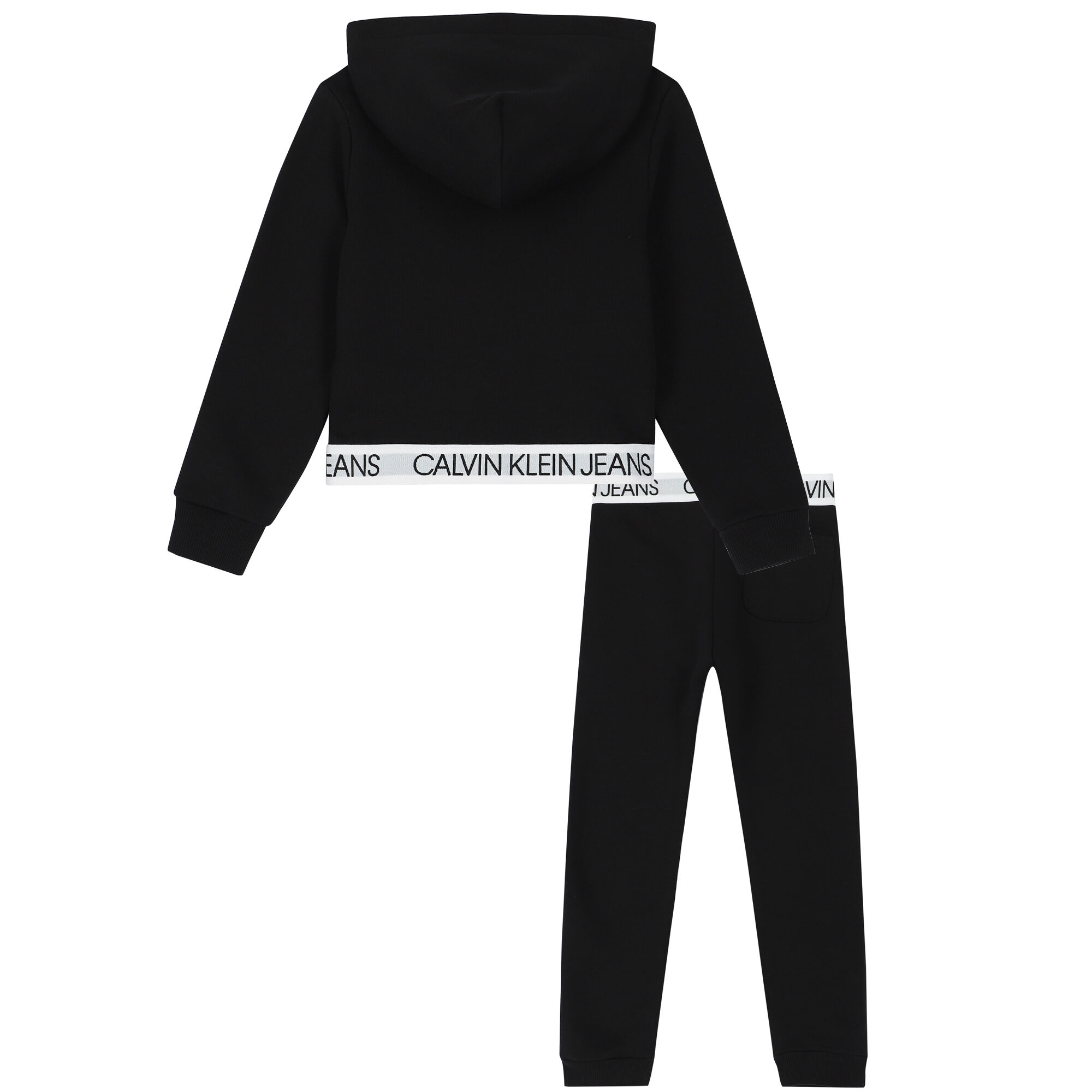 Calvin Klein Girls Black White Logo Tracksuit Junior Couture