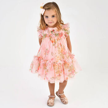 Baby Girls Pink Rose Tulle Dress