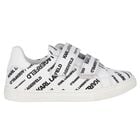 Boys White Logo Trainers, 1, hi-res