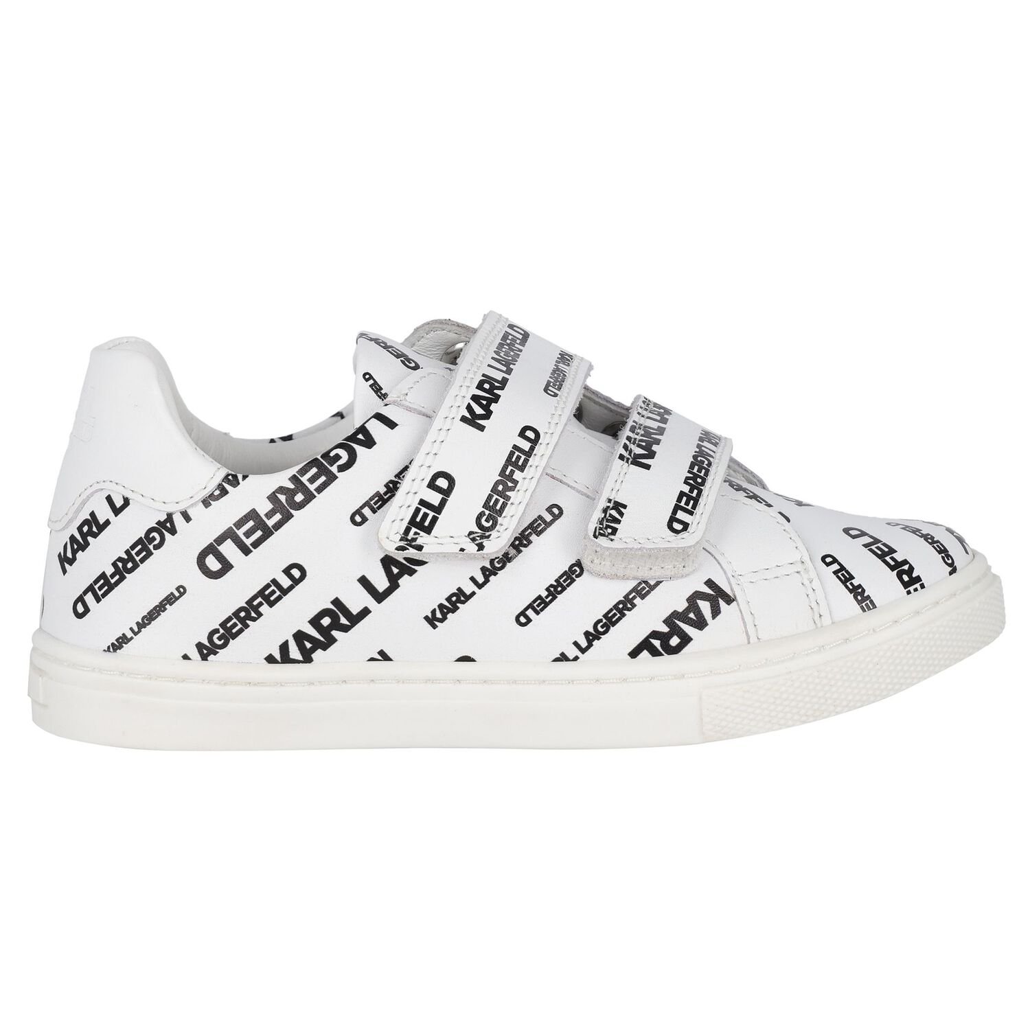 Boys White Logo Trainers, 1, hi-res
