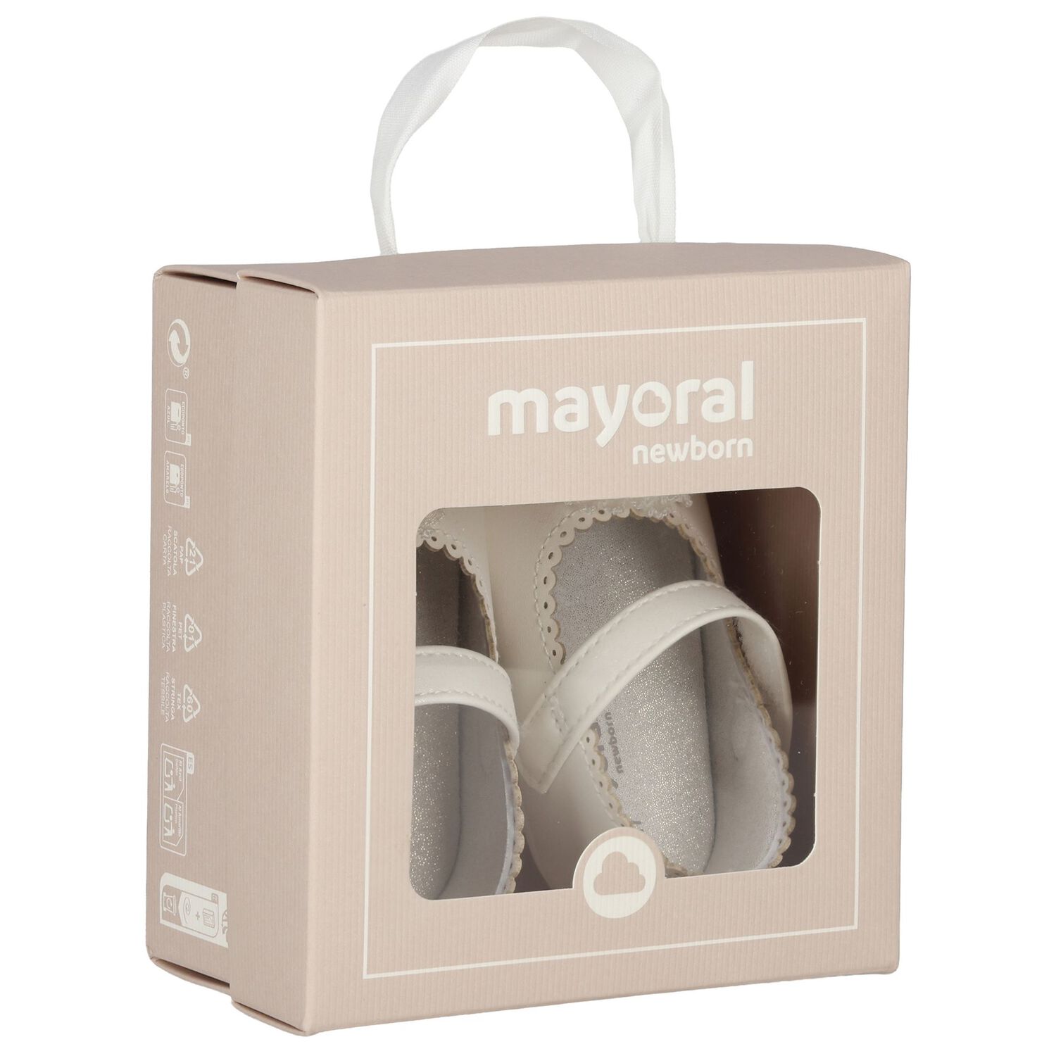 Baby Girls Ivory Leather Pre Walker Shoes, 2, hi-res