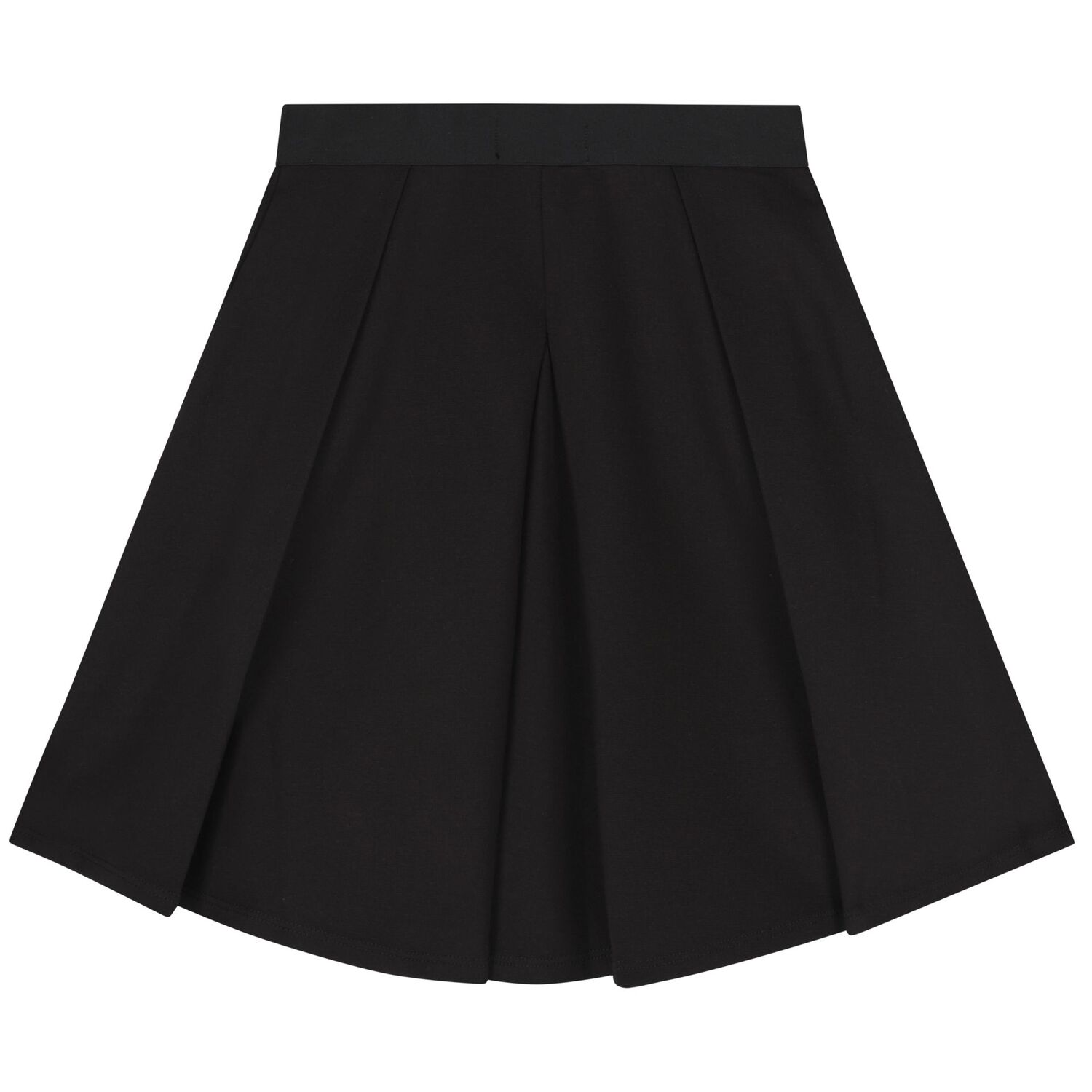 Girls Black Logo Pleated Skirt, 1, hi-res