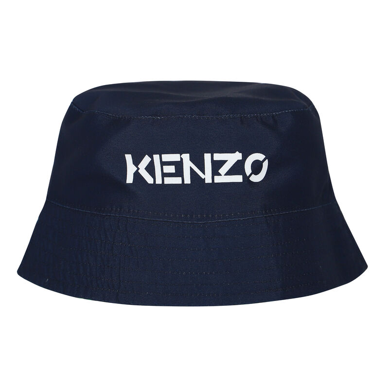 Kenzo Kids Boys Navy Reversible Logo Bucket Hat | Junior Couture USA