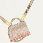 فستان بنات مكشكش بطبعة حقيبة باللون العاجي , 1, hi-res