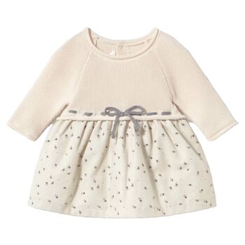 Baby Girls Ivory Knitted Dress