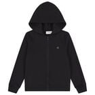 قميص أسود بغطاء رأس وسحّاب, 1, hi-res