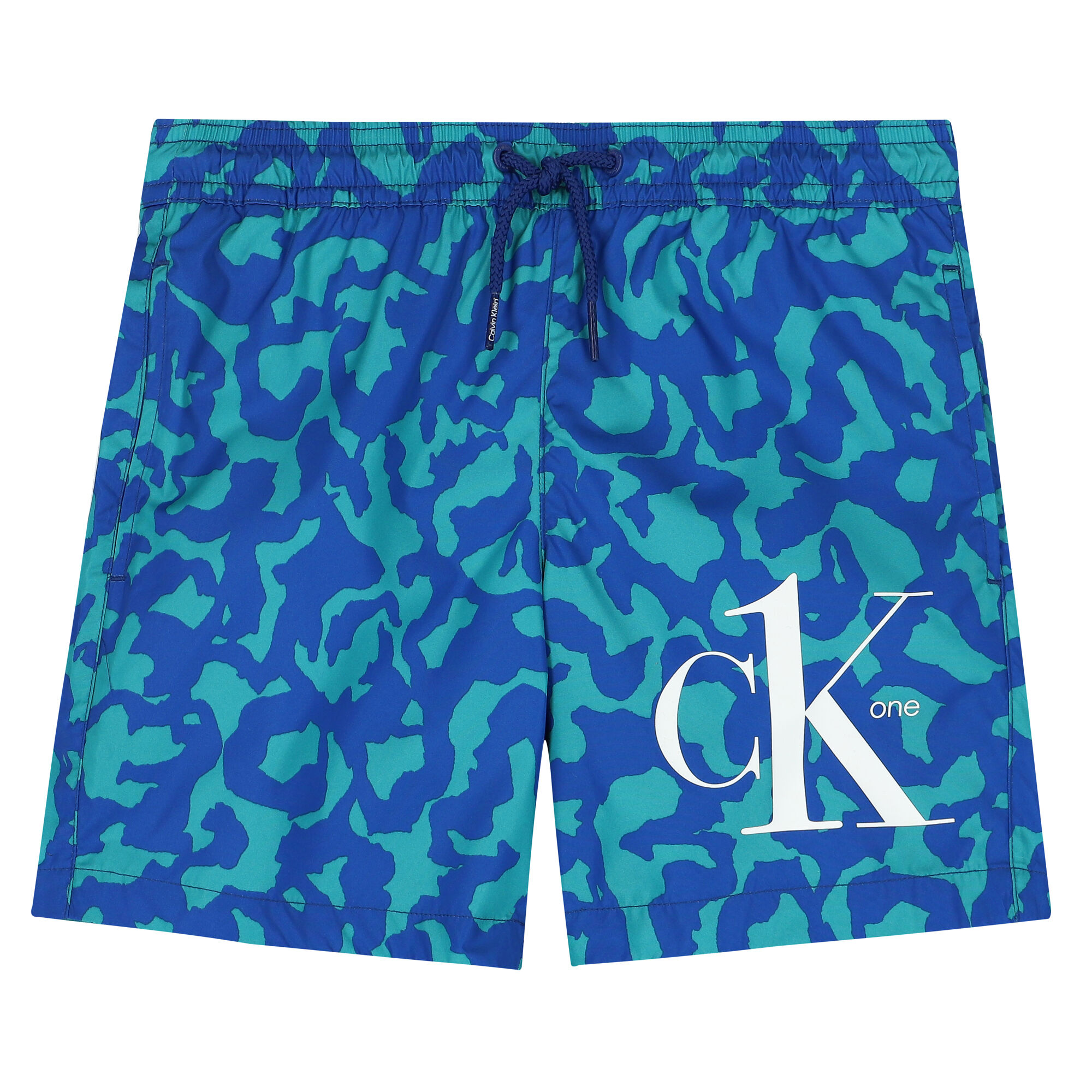 Calvin Klein Boys Blue Green Logo Swim Shorts Junior Couture Bahrain