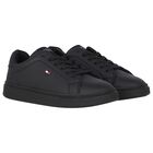 Boys Black Logo Trainers, 1, hi-res