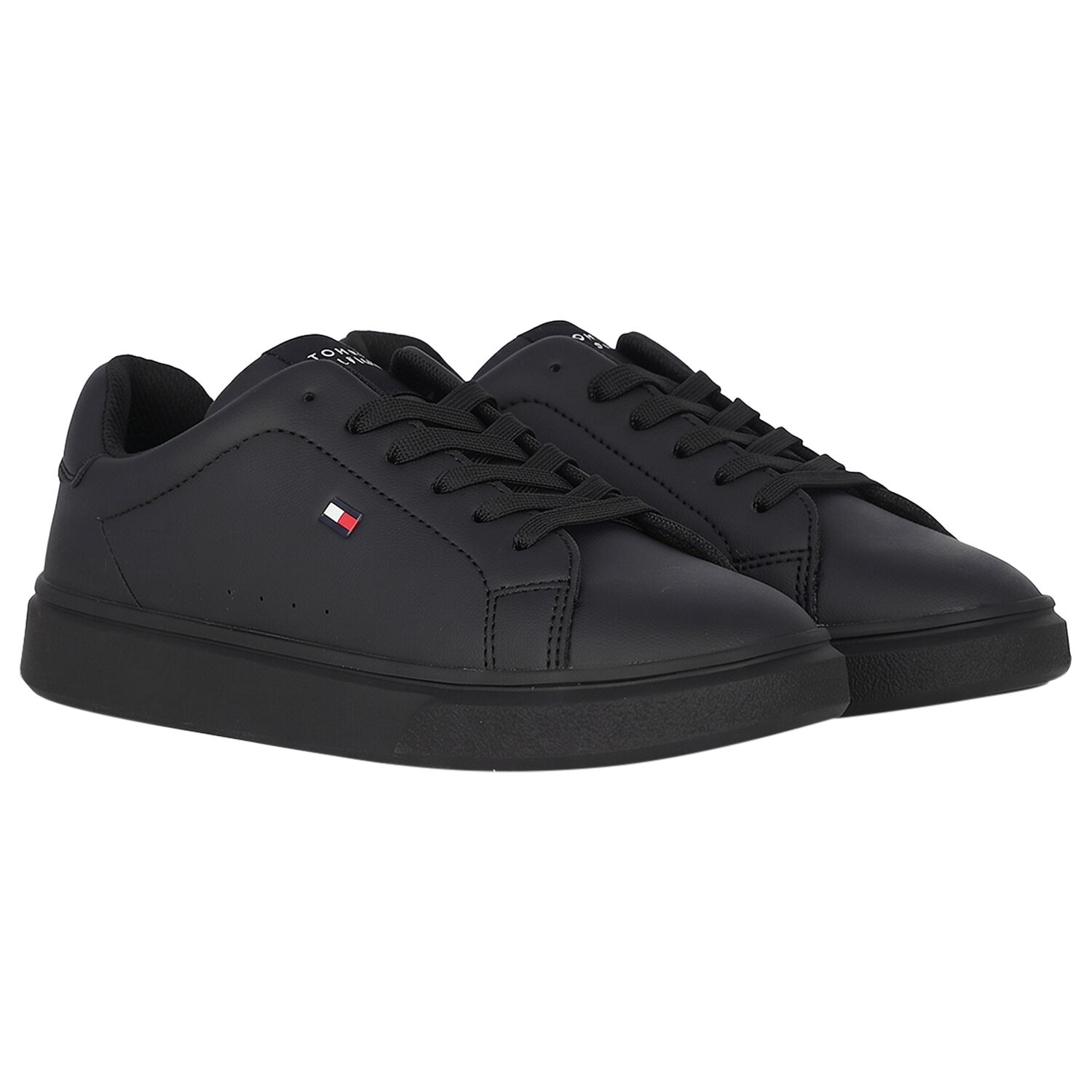 Boys Black Logo Trainers, 1, hi-res