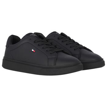Boys Black Logo Trainers