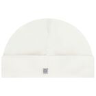 Baby Girls Ivory & Gold Logo Hat, 2, hi-res